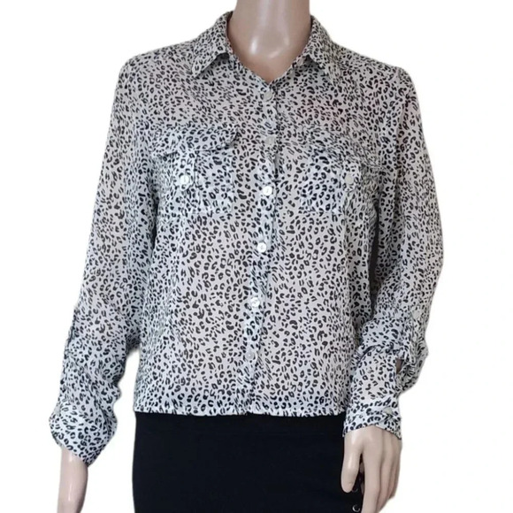 Animal Print Passport Sheer Blouse - Picture 1 of 4